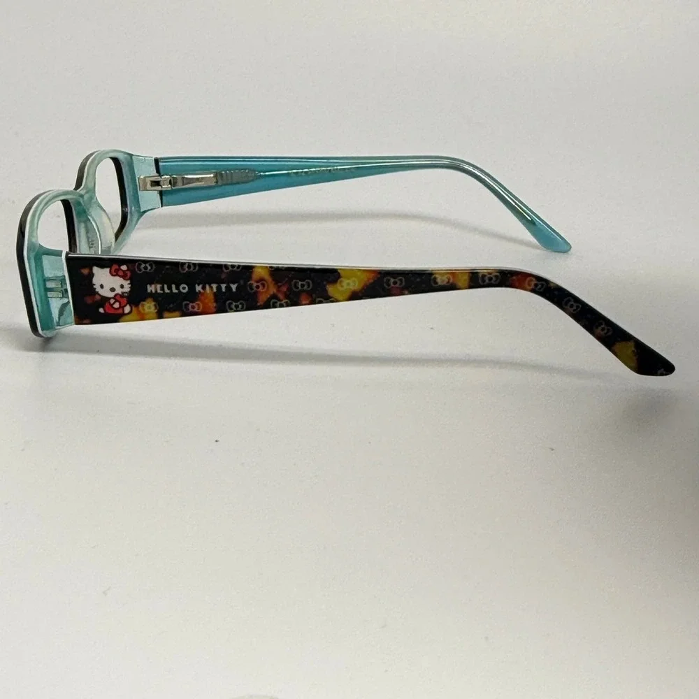 Hello Kitty HK 218-1 Eyeglasses Tortoise Teal Rectangular Frames 48-15-125